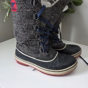 Sorel Black and Red Winter Boots